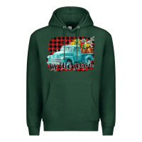 Sports Green Tis The Season Christmas Truck Premium Hoodie - FaDigitalArtStudio