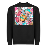 Black hospital nurse coffee cups with leopard seamless pattern bbs Heavyweight Sweatshirt - BundleAndBundleShop