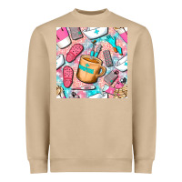 Mushroom hospital nurse coffee cups with leopard seamless pattern bbs Heavyweight Sweatshirt - BundleAndBundleShop