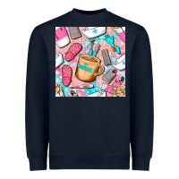 Navy hospital nurse coffee cups with leopard seamless pattern bbs Heavyweight Sweatshirt - BundleAndBundleShop