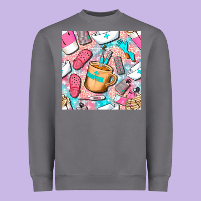 Hospital Nurse Coffee Cups With Leopard Seamless Pattern Bbs Heavyweight Sweatshirt Designed By Bundleandbundleshop