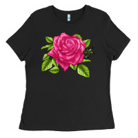 Black Perfume Delight Rose Ladies Tee - LillyAllenDesigns