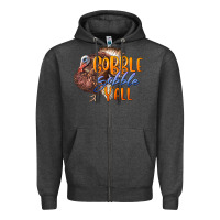 Charcoal Heather Fall Gobble Gobble Y'all Zipper Hoodie - LillyAllenDesigns