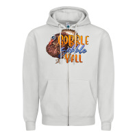 Dove Grey Fall Gobble Gobble Y'all Zipper Hoodie - LillyAllenDesigns