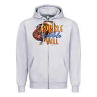 Heather Grey Fall Gobble Gobble Y'all Zipper Hoodie - LillyAllenDesigns