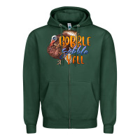 Sports Green Fall Gobble Gobble Y'all Zipper Hoodie - LillyAllenDesigns