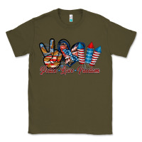 Army Green peace love freedom Classic Tee - RacoonDesign
