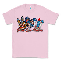 Bubblegum Pink peace love freedom Classic Tee - RacoonDesign