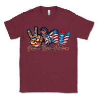 Burgundy peace love freedom Classic Tee - RacoonDesign