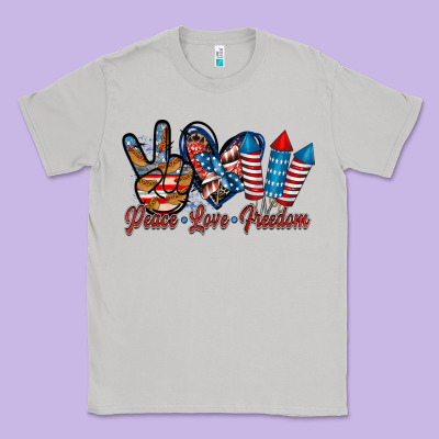 Peace Love Freedom Classic Tee Designed By Racoondesign