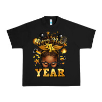Black happy new year afro messy bun Urban Heavy Tee - texasbilliewilder