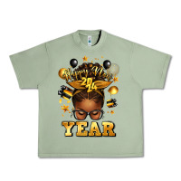 Oil Green happy new year afro messy bun Urban Heavy Tee - texasbilliewilder