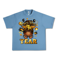 Pebble Blue happy new year afro messy bun Urban Heavy Tee - texasbilliewilder