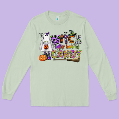 Witch Better Have My Candy Long Sleeve Tee Designed By Cowgirlartshop