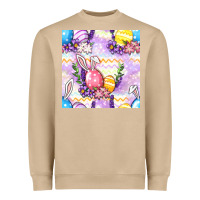 Mushroom Easter Eggs With Flowers Seamless Pattern Heavyweight Sweatshirt - BundleAndBundleShop