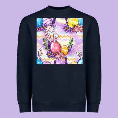 Easter Eggs With Flowers Seamless Pattern Heavyweight Sweatshirt Designed By Bundleandbundleshop
