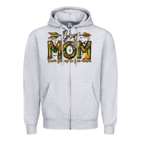 Heather Grey Boy Mom From Son Up To Son Down Zipper Hoodie - CowhideDigitalArt