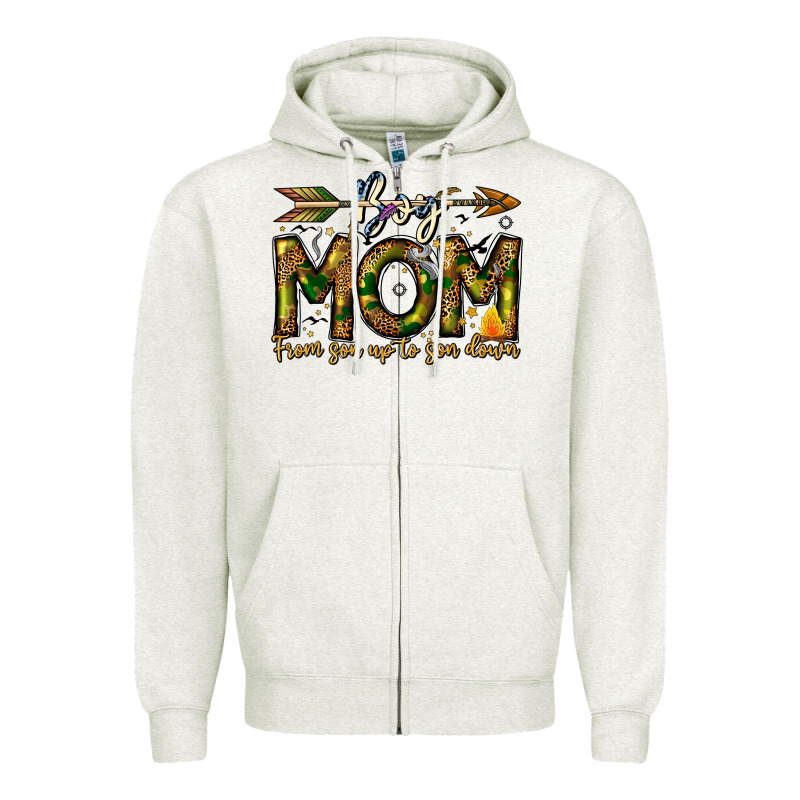 Boy Mom From Son Up To Son Down Zipper Hoodie by CowhideDigitalArt | Teevron
