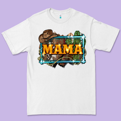 Mama Cowboy Western Font Cactuslove Mom Premium Tee Designed By Lillyallendesigns