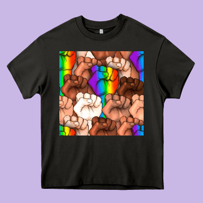 Pride Lgbtq Fists Seamless Pattern Heavy Core Tee Designed By Bundleandbundleshop