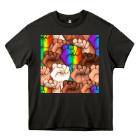 Asphalt Pride lgbtq fists seamless pattern Heavy Core Tee - BundleAndBundleShop