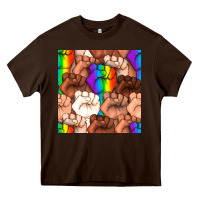 Chocolate Brown Pride lgbtq fists seamless pattern Heavy Core Tee - BundleAndBundleShop