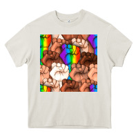 Cream Pride lgbtq fists seamless pattern Heavy Core Tee - BundleAndBundleShop