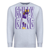Heather Grey Justin Jefferson -Griddy Gang Premium Sweatshirt - lanVoArt