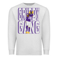 Oatmeal Heather Justin Jefferson -Griddy Gang Premium Sweatshirt - lanVoArt