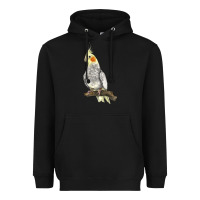 Black Cocktail Parrot Heavyweight Hoodie - LillyAllenDesigns