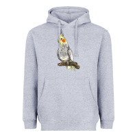 Heather Grey Cocktail Parrot Heavyweight Hoodie - LillyAllenDesigns