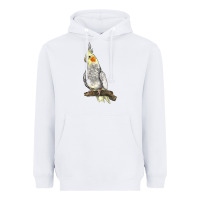 White Cocktail Parrot Heavyweight Hoodie - LillyAllenDesigns