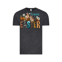 Vintage Black Happy Easter with Cowboy Vintage Tee - NancyCooperArtShop