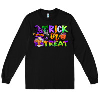 Black trick or treat gnome Long Sleeve Tee - CowGirlArtShop