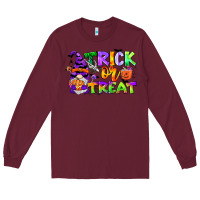 Burgundy trick or treat gnome Long Sleeve Tee - CowGirlArtShop