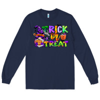 Navy trick or treat gnome Long Sleeve Tee - CowGirlArtShop