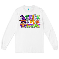 White trick or treat gnome Long Sleeve Tee - CowGirlArtShop