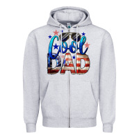Heather Grey Cool American Dad 4th of July Zipper Hoodie - LillyAllenDesigns