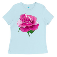 Baby Blue Parade Day Rose Ladies Tee - LillyAllenDesigns