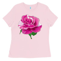 Bubblegum Pink Parade Day Rose Ladies Tee - LillyAllenDesigns