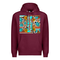 Burgundy western nana Premium Hoodie - RanaPortraitStore