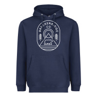 Navy Breckenridge Colorado Bear Mountains Trees Hiking Heavyweight Hoodie - lanVoArt