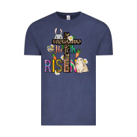 Vintage Denim He is risen Easter Vintage Tee - NancyCooperArtShop
