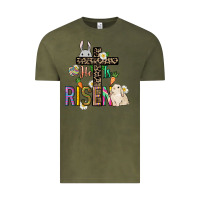 Vintage Olive He is risen Easter Vintage Tee - NancyCooperArtShop