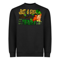 Black Just a girl who loves St. Patrick's Day Heavyweight Sweatshirt - FaDigitalArtStudio
