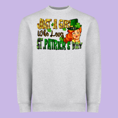 Just A Girl Who Loves St. Patrick's Day Heavyweight Sweatshirt Designed By Fadigitalartstudio