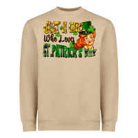 Mushroom Just a girl who loves St. Patrick's Day Heavyweight Sweatshirt - FaDigitalArtStudio