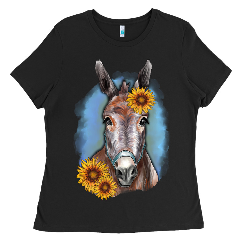 Sunflower Donkey Ladies Tee by RanaPortraitStore | Teevron