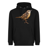 Black Ccarolina Wren Heavyweight Hoodie - LillyAllenDesigns