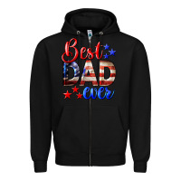 Black Best Dad Ever 4th of July Zipper Hoodie - LillyAllenDesigns